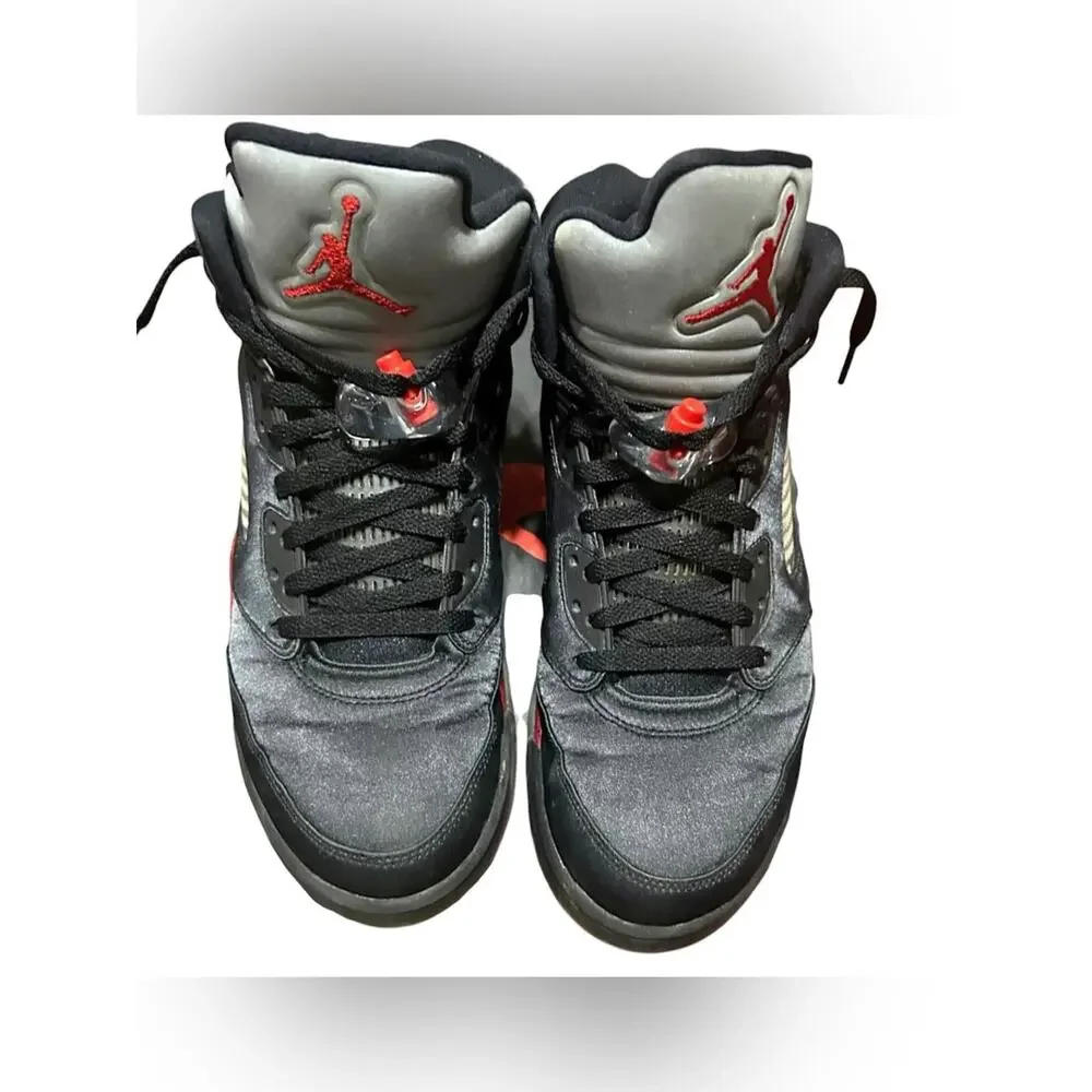 Air Jordan 5 Retro Satin Bred - Black/University Red 136027-006 size 12